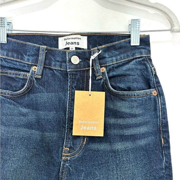 NWT Reformation Peyton High Rise Bootcut Jeans in Aegean Blue - Picture 7 of 12
